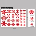 Red Christmas snowflake window clings set in various styles, size 50x35cm for holiday decor - 27 Pcs Snowflake Static Sticker / Festive Red Snowflake