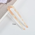Minimalistische 11cm U-vormige haarspeld van acetaat met oranje barnsteen textuur - 23# (Breed) Abrikoosgeel Parelglans U-vormige Acetaat Haarkvork