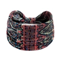 Elastisches Baumwoll-Yoga-Haarband mit Paisley-Muster und böhmischem geometrischem Design - Vintage Rot Blau Paisleymuster (#49)