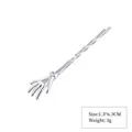 Minimalist silver hair clip with small hand motif, size 1.3x6.3cm and 3g weight - Style 1 Silver