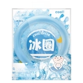 Light blue PCM cooling neck ring for summer in its transparent retail hook package - 18°C Chinese Gift Box / Blue