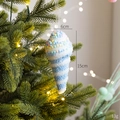Roze en blauwe schuimrubberen ijsje kersthanger met zachte pompons voor de kerstboom - Macaron Ijsje [Stijl F]