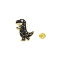 Spilla in smalto dinosauro nero con motivi di costellazioni dorate e chiusura in metallo - Tyrannosaurus Rex-CZ0591-2