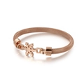 Elegante pulsera de malla en oro rosa con diseño de copo de nieve para mujer - Estilo de Copo de Nieve (A Oro Rosa)