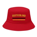 Vibrant red German flag bucket hat for sun protection and casual outdoor leisure activities - M / 11# Retro Germany - Red