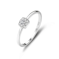 Elegant S925 sterling silver ring featuring a square halo cubic zirconia diamond setting - US 6 / FDJZ-188 / White Gold