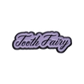 Broche en émail Tooth Fairy violet clair avec lettrage cursif noir artistique - Fée des Dents (Violet)