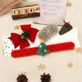 Set accessori per capelli natalizi con fiocco in velluto, clip renna e cerchietto - Set Bracciale Slap Albero di Natale (T1-23)