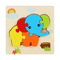 Colorful elephant wooden puzzle toy for toddlers with animal learning design - Snap Puzzle-Elephant (卡扣JM-大象)