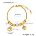 Bracciale albero della vita in titanio dorato con cristalli luminosi e catena a serpente - Stile Albero della Vita (E538) / Oro
