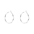 Silver twisted hoop earrings with a wavy spiral design for non-pierced ears - Silver / Stud (S925 Silver Pin)