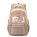 Beige lichtgewicht schoolrugzak met transparant venster en pluchen sterversieringen - Khaki
