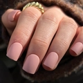 Short matte nude pink press-on nails with a square-round shape for a natural elegant look - Matte Light Pink (JP3185)