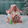 Christmas gingerbread house decor in red and white tones, size 10x9x12.5cm - Small Pine Tree-White House 10*9*12.5cm