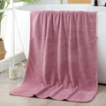 Serviette de bain épaisse en polaire corail rose foncé avec motif jacquard à chevrons - 80x160cm / Motif de blé/Violet corail