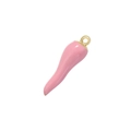 Pendentif piment rose avec anneau doré pour la création de bijoux DIY - VD1572 Or Corne Émail Rose