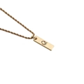 Detailed shot of a gold twist chain necklace with a colorful zircon letter C pendant - Letter Q + 60CM Twist Chain