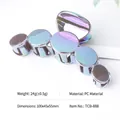 Iridescent mermaid pink hair claw clip in Aurora PC material with five-circle design - Dazzling Gradient Set-TCB-888