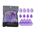 Set di 12 spugnette per trucco viola con piumini triangolari e a goccia in sacchetto - Set di 12 Pezzi in Borsa Viola