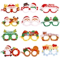 Set di 12 occhiali natalizi festivi in carta con motivi di Babbo Natale e renne - Set di 12
