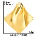 Dettagli delle dimensioni del ciondolo a onde dorate: altezza 3,4cm e larghezza 3,0cm - Solo Ciondolo (Senza Catena) (Oro)