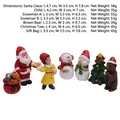 Lot de 7 figurines de Noël en résine avec Père Noël, bonhomme de neige et ours - Ensemble de 7 Ornements de Noël en Boîte