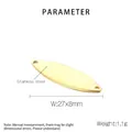 Parámetros detallados de tamaño de dijes ovales de acero dorado de 27x8mm para joyería DIY - Dorado (KLJ5052-Z)