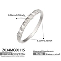 Silver stainless steel twisted bangle with cubic zirconia studs in 6.0cm inner diameter - Rivet Pyramid Style (Z034) / Silver