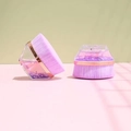 Pink petal magic foundation brush with purple synthetic bristles and flowing glitter handle - Purple Liquid No. 55 Brush with Cover