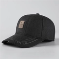 Berretto da baseball termico invernale da uomo in lana grigio scuro con paraorecchie - Regolabile / Grigio