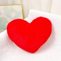 Coussin en peluche rouge en forme de cœur en fausse fourrure douce pour la maison - Cœur - Rouge festif
