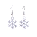Sparkling snowflake drop earrings with white enamel and clear rhinestones for women - 9. White Snowflakes