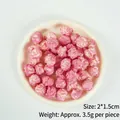 Modelo de palomitas rosa y crema para manualidades, imitación de comida resina 2x1,5cm - Palomitas De Maíz Esféricas - Una Rosa Una