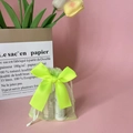 Neon green organza gift bag with ribbon drawstring and bow for sweet packaging - Fluorescent Green