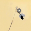 Grey plush flower cat teaser wand with bell and feathers for interactive pet play - Grey Fairy Flower
