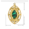 Specifiche dimensionali del ciondolo vintage dorato con pietra naturale verde - YE238-Malachite Verde/Ovale
