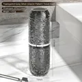 Glacier texture travel toothbrush cup in translucent grey silver with metallic ring - Transparent Grey Glacier Pattern