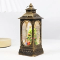 Vintage bronze Christmas water lantern with a decorated tree and sparkling glitter - Bronze Christmas Tree