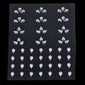 Face gem stickers with crown patterns and teardrop rhinestones on black backing - MX-014 Transparent