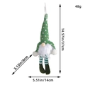 Grüner Weihnachtsgnom mit Pailletten, weißem Herz-Hut und Größenangaben - Grün (Gestrickter Aufhänger)