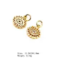 Golden evil eye pendant charm with white zircon micro-inlay and hollowed-out back detail - Style 5 Round Evil Eye