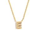 Collana in acciaio inossidabile placcato oro 18K con pendente lettera E e cristalli - Oro - Lettera E