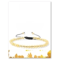 4mm citrine beaded bracelet on white gift card with black adjustable woven cord - Citrine Bracelet