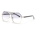 Lunettes de soleil aviateur classiques avec monture en métal doré et verres dégradés violets - Gris Dégradé