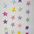 Colorful paper star garland string for birthday party decoration in pastel shades - Macaron Multi-color Five-pointed Star Garland