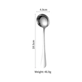 Polished 304 stainless steel round spoon with 18.5cm length and 46.9g weight - 410 Stainless Steel Large Round Spoon