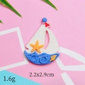 Blue and white resin sailboat charm detail with dimensions 2.2x2.9cm and 1.6g weight - Starfish Sailboat