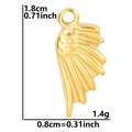 Colgante de ala de acero inoxidable chapado en oro de 18k 1,8cm accesorio para joyas - Colgante / Dorado