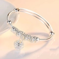 Zilveren paleisbel armband met holle bloemkralen en bedeltje voor dames en meisjes - Paleis Bel Armband