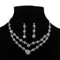 Set gioielli da sposa floreali in argento con collana e orecchini di strass - Argento